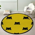 thumbnail image 3 of GZHJMY Round Rugs for Living Room, Cartoon Cat Yellow Non-Slip Coral Velvet Long Runner Rugs, Washable Water Absorbent Mat Carpet for Bedroom Kitchen Kids Room, 3 of 6