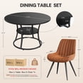 thumbnail image 2 of Hawsaiy 47.2" Round Dining Table Set for 4, Kitchen Table with 4 Upholstered Chairs, Modern Dining Room Table Set with Storage Shelf, Small Space Dining Set for Apartment, 2 of 9
