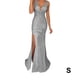 thumbnail image 5 of Qarigey Vestido de noche Traje de fiesta Ropa festiva Cuello en V Bola larga Cóctel de sirena Hermosos vestidos de baile atractivos Plata Type3 NO3, 5 of 6