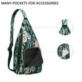thumbnail image 3 of Hawaiian Print Sling Backpack - Colorful Monstera & Palm Leaf Design Crossbody Bag, Fashionable Multi-Functional Pack, 3 of 4