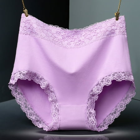 EQWLJWE Womens Briefs Underwear Cotton High Waist Plus Size Panties Stretch Soft Panty Hot Pink XXL