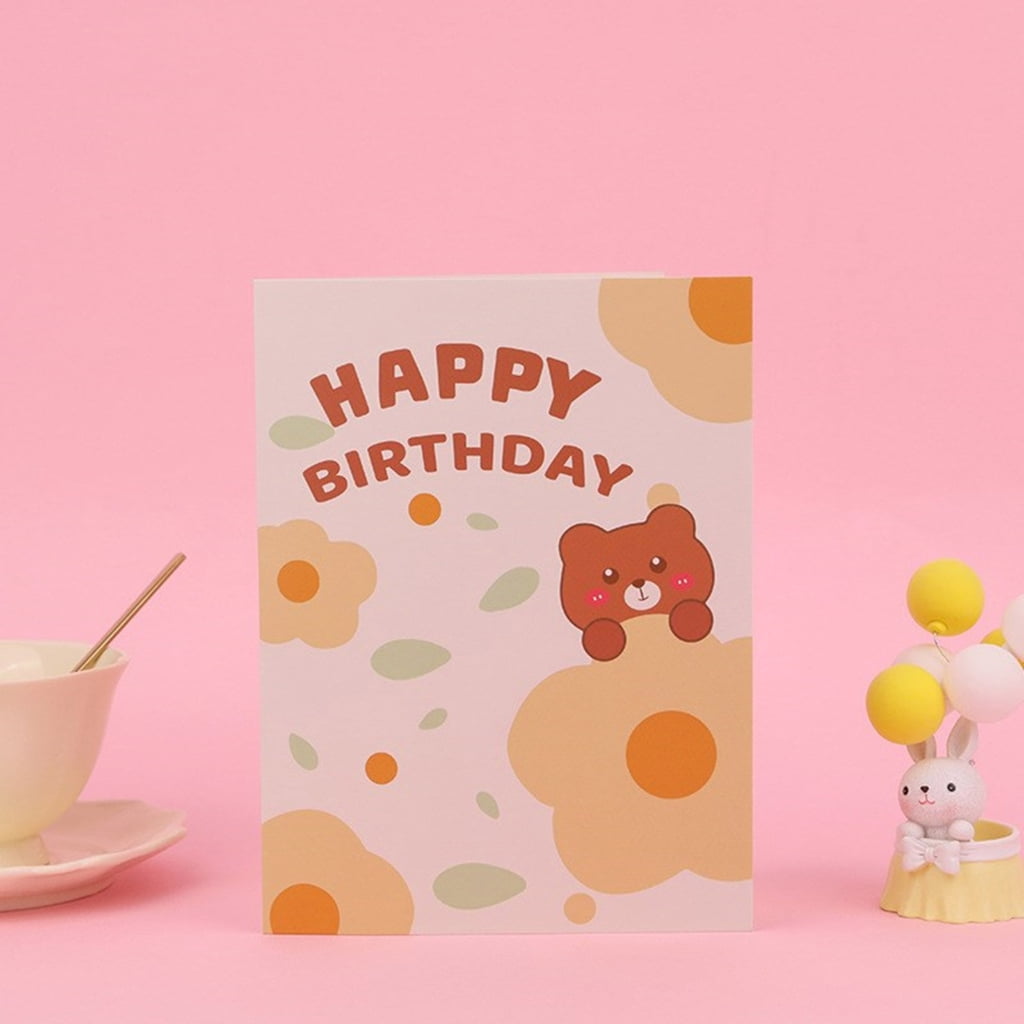 Handmade Plush Bear 3D Birthday Card Plush 3D Bear Greeting Card for Birthdays Handmade Gift for Any Age