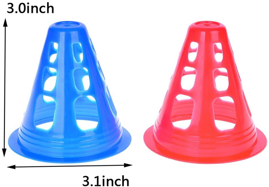 30 Pack HUICHAI3 Inch Training Cones for Kid Adult Mini Sports Training Cones Plastic Windproof Roadblock Traffic Road Cones for Roller Skating and Skate Practice 
