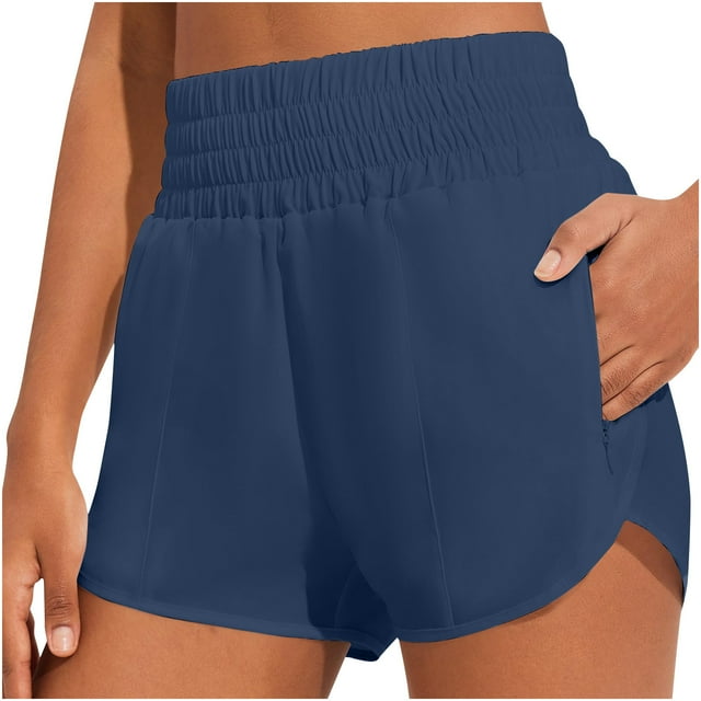 AherBiu Womens Trackshorts Sweatshorts High Waisted Quick-Dry Lightweight Running Shorts with Pockets