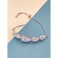 thumbnail image 2 of GIORDANA - TEARDROP-SHAPED CZ STONES ADJUSTABLE BRACELET IN ROSE GOLD, 2 of 3