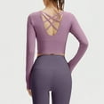 thumbnail image 5 of YueHuiYing Workout Sets for Women Tight-Fitting Seamless Long Sleeve Crop Tops High Waist Yoga Top, 5 of 8