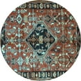 thumbnail image 1 of Ahgly Company Indoor Round Persian Light Blue Traditional Area Rugs, 5' Round, 1 of 4