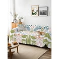 thumbnail image 3 of Boho Green Flower Couch Cover for 2 Cushion Sofa, Botanical Watercolor Leaf Floral Washable Loveseat Sofa Covers Slipcover for Sectional Sofas L-Shaped, Couch Throw Cover 71"x118", 3 of 9