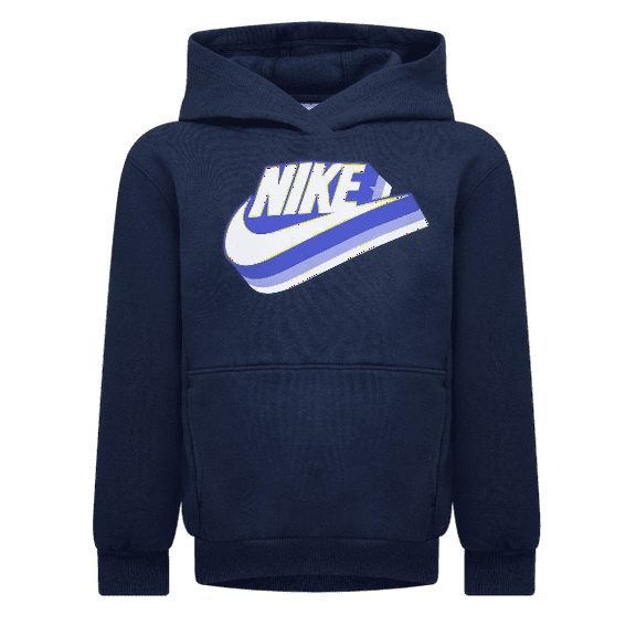 Nike Toddler Boys Swoosh Futura Graphic Print Hoodie, Midnight Navy, 2T