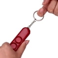 thumbnail image 4 of 1Pc Anti-Lost Keychain Alarm, 120Db Dual Speakers With Led Light Red Personal Safety Alert Device, For Elderly Women Kids Emergency Self-Defense Night Walking Shopping Traveling, 4 of 4