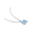 thumbnail image 3 of 3.00 Carat (Ctw) Princess-Cut Blue Topaz Solitaire Pendant Necklace in Sterling Silver with Chain, 3 of 4