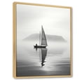 thumbnail image 2 of Designart "Minimalist Sailboat On Lake" Coastal Floater Framed Wall Art Prints, 2 of 5