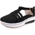 thumbnail image 2 of Sandalias de Cuña Media con Punta Abierta Básica Para Mujer, Sandalias de Punta Abierta Zapatos de Mujer Zapatillas de Deporte Cuñas de Moda Para Mujer Alpargatas Calzado Deportivo de Verano,D-37 Xishao ropa, 2 of 2