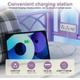 thumbnail image 3 of Daybed with Trundle, Metal Twin Size Day Bed with Charging Station & LED Lights, No Box Spring Required, Heavy Duty Steel Slats Supports, for Living Room, Apartment, Small Spaces, Purple, 3 of 8
