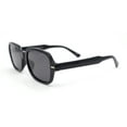 thumbnail image 3 of Hipster Narrow Rounded Rectangle Vintage Style Plastic Sunglasses All Black, 3 of 4