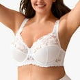 thumbnail image 4 of Plus Size Minimizer Bra Underwire Full Coverage Lace Unpadded Bra for Women, White, 4 of 6