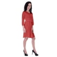 thumbnail image 3 of Moomaya Full Sleeves Gathered Dress w/ Ruffle Waist Casual Flowy Swing Dresses, 3 of 7