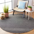 thumbnail image 2 of SAFAVIEH Montauk Topher Solid Cotton Area Rug, Black/Ivory, 6' x 6' Round, 2 of 9