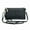 Black, variant on Triple Zip Lightweight Small Crossbody Bag Vegan Leather Wristlet Clutch with Adjustable Shoulder Strap
