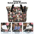 thumbnail image 2 of Tote Bag for Women - Boston Terrier Dog with Flower-1 Shoulder Bag - Large Utility Work Duffle Bag with Zipper Handbag for Travel, Work, Sprots, 2 of 5