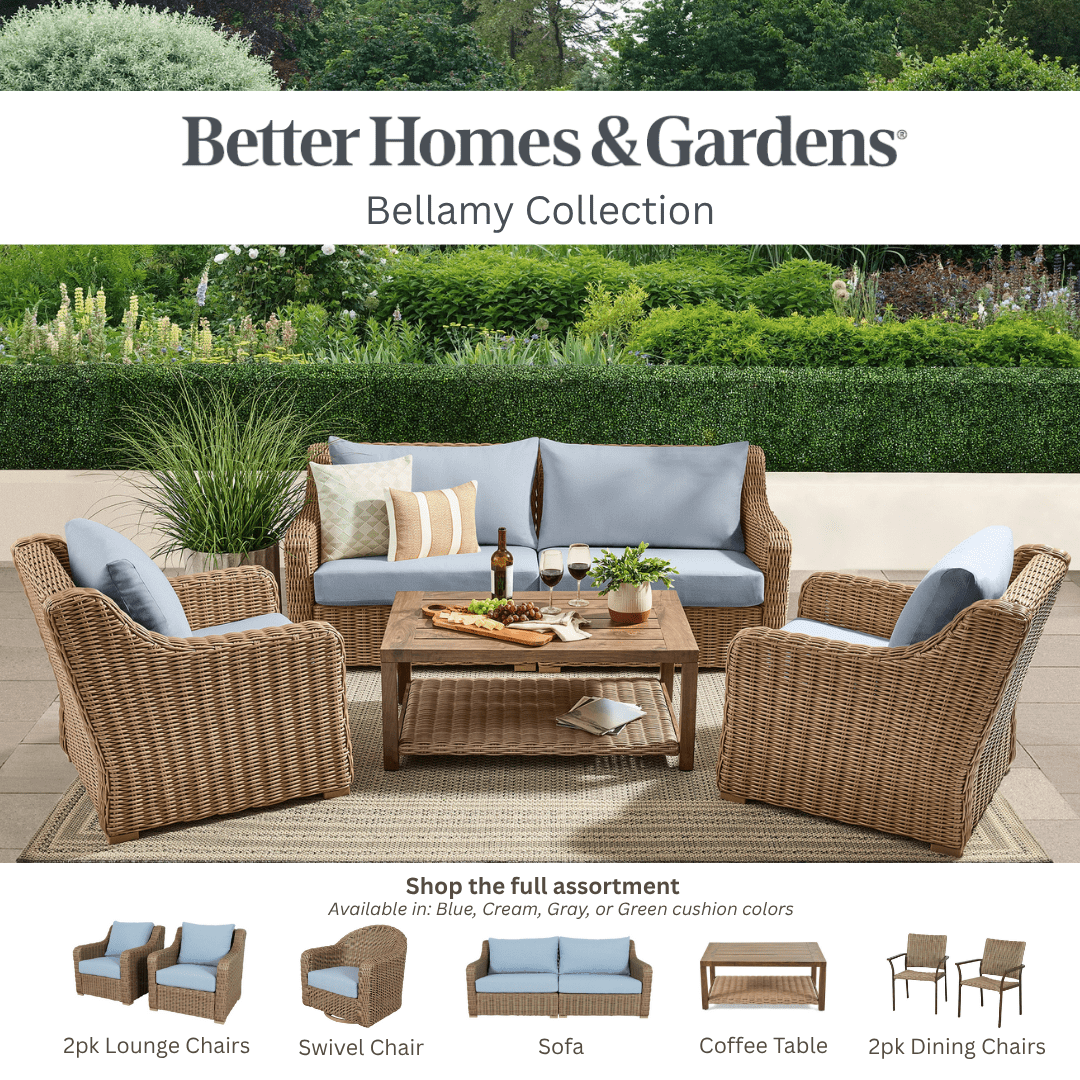 Better Homes & Gardens Bellamy Outdoor 2pk Lounge Chairs, Blue
