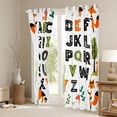thumbnail image 3 of Homewish 26 Letters Alphabet Curtains Pack of 2 (42x84 Each),Cartoon Fox Mushroom Curtains Blackout,White Orange Black Bedroom Curtains For Girl Boys,Microfiber Bedroom Decor, 3 of 6