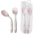 thumbnail image 1 of KAIYANG cucharas y tenedores de entrenamiento para la alimentación infantil, vajilla de aprendizaje para niños (rosa), 1 of 5