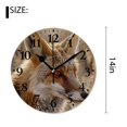 thumbnail image 2 of 14 Inch Wall Clock Battery Operated Silent Clock Decorative for Office, Kitchen, Outdoor, Living Room，Red Fox in Nice Sunlight Winter Woodland forest Wild Animal Lovely, 2 of 4