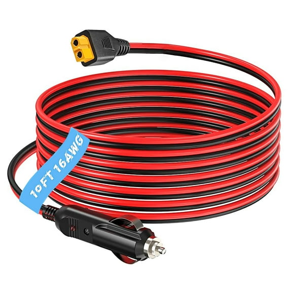 12V/24V Cigarette Lighter XT60 Car Charger Plug for Ecoflow Delta/River/River 2 Series Bluetti EB55 Anker 757/767 Power Station Solar Generator ECOFLOW Wave 2 Air Conditioner XT60 DC Adapter Cord