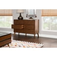 thumbnail image 3 of Linon Reid Mid-Century 6-Drawer Dresser, Medium Brown, 3 of 20