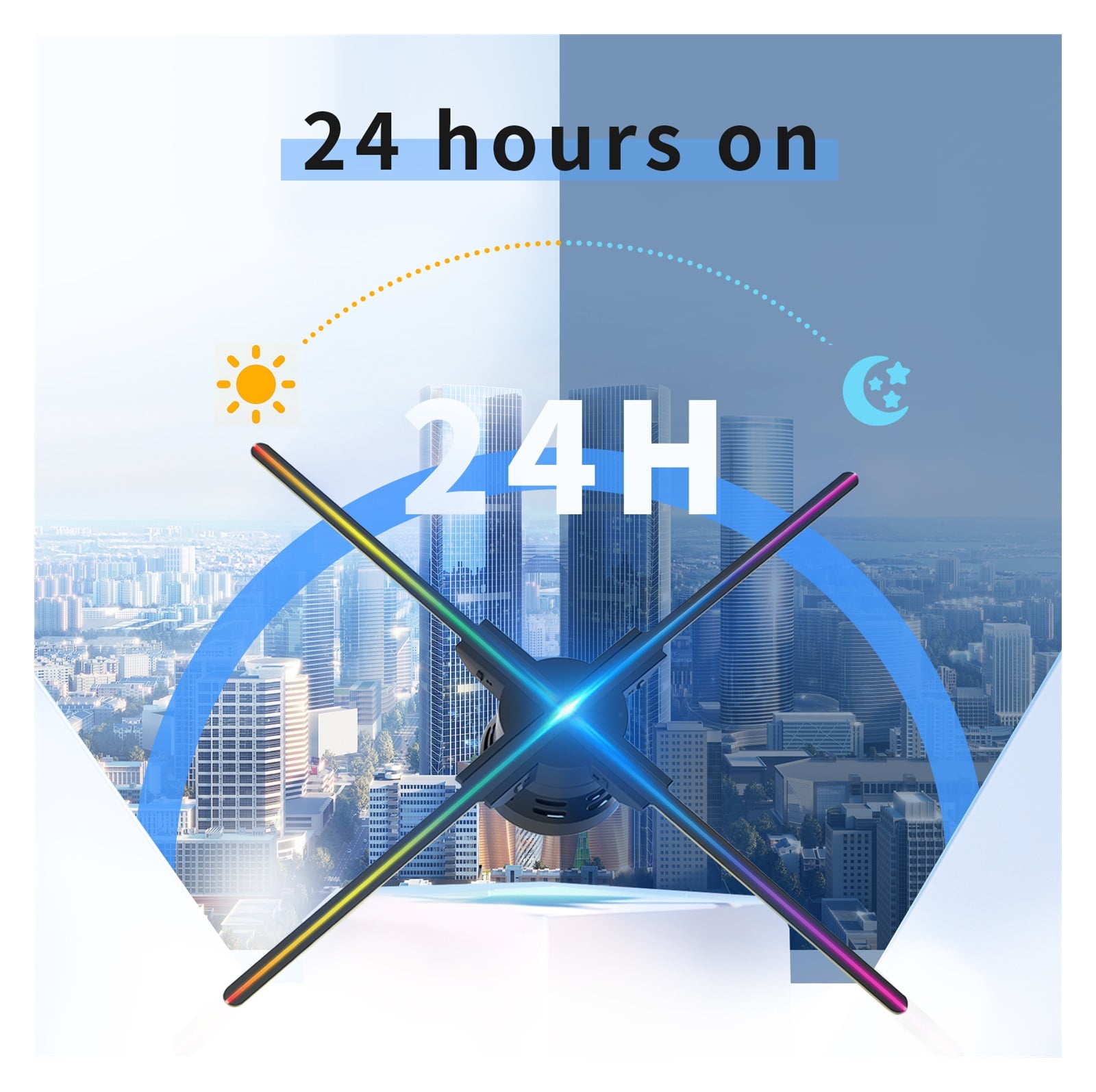 23.6 Inches Wifi 3D Hologram Fan Control Fan Led Screen Logo Animation Display For Shop, Bar, Party Advertising Display ,Versatile And Practical