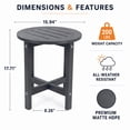 thumbnail image 2 of Round Outdoor Side Table, Patio Garden Stool Coffee End Table Nightstand for Small Spaces, Living Room, Front Porch, Poolside, 2 of 8