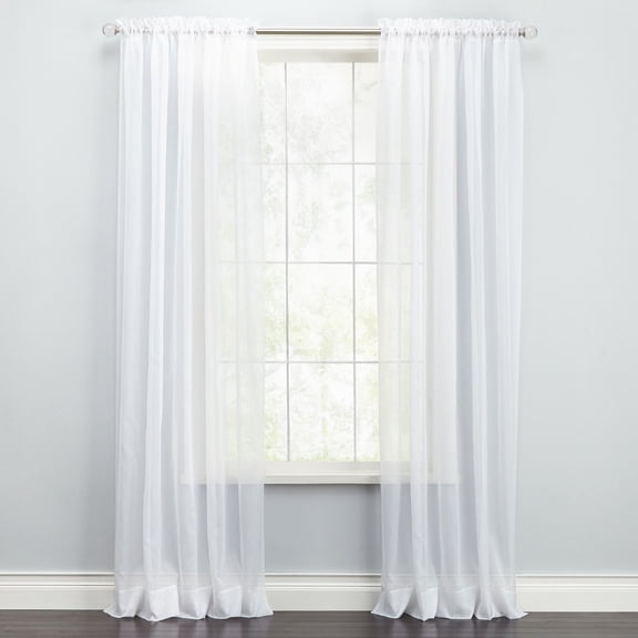 BrylaneHome BH Studio Sheer Voile Rod-Pocket Panels, Set Of 2