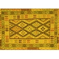 thumbnail image 1 of Ahgly Company Machine Washable Indoor Rectangle Abstract Yellow Contemporary Area Rugs, 5' x 7', 1 of 4