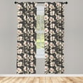 thumbnail image 3 of Ambesonne Floral Curtains, Poppy Flowers Nature, Pair of 28"x63", Tan Charcoal Grey Red, 3 of 5