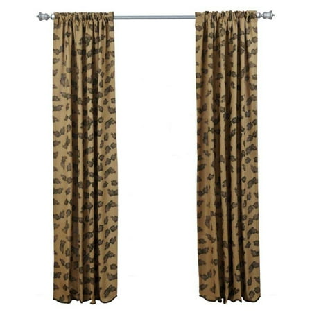 Vhc Brands Pine Cone Printed Burlap Curtain Panel Set Walmart Com