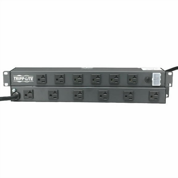 Tripp Lite 1U Rack-Mount Power Strip w/12 Outlets (6 Front & 6-Rear-Facing)