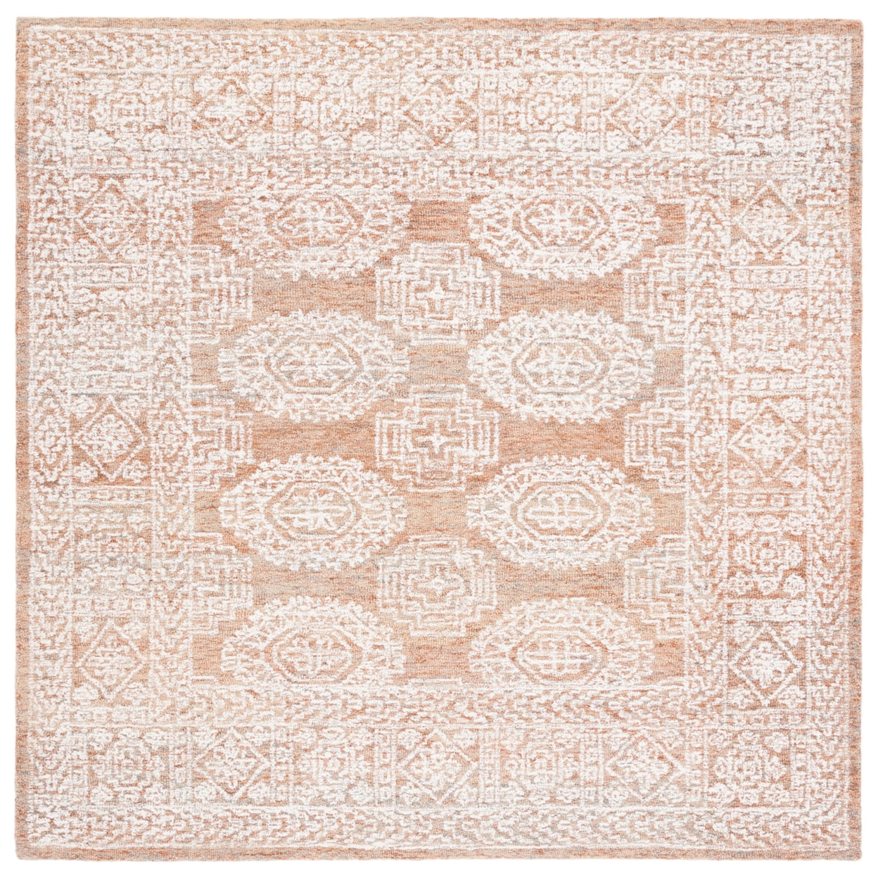 SAFAVIEH Metro Leontyne Geometric Area Rug, Natural/Rust, 4' x 6'