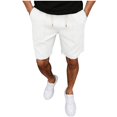 thumbnail image 2 of pstuiky Hombres bajos, Pantalones cortos de verano para hombre, de color liso, informales, con cordón ajustable. Pantalones cortos cargo, 2 of 5