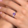 thumbnail image 4 of Gem Stone King 10K Two Tone Gold Purple Amethyst and White Topaz Engagement Ring for Women | 1.86 Cttw | Oval Checkerboard 8X6MM | Gemstone February Birthstone | Size 5, 4 of 6