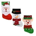 thumbnail image 6 of Set of 6 Pack Christmas House Felt Character Santa, Snowman and Elf Stockings, 18 inch, 6 of 6