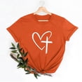 thumbnail image 3 of Camisetas de Manga Corta para las Mujeres Casual Día de Pascua Impresión Cuello de Tripulación Suelta Camiseta, Poliéster Spandex, 3 of 7