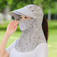 thumbnail image 1 of Máscaras de ala ancha de verano para mujer, sombreros de chal, sombreros de protección solar de malla transpirable, sombreros para el sol con protección UV para exteriores, 1 of 5