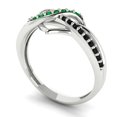 thumbnail image 2 of Solitaire with Accents Engagement Ring for Women - 0.22ct Simulated Emerald in 14K White Gold Promise Ring, 2 of 7