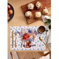 thumbnail image 2 of Stripes Stars Flag Placemats Set of 6,Washable Woven Burlap Cloth Fabric Placemat for Square/Rectangle/Round/Oval Dining Table,Easy Clean Place Mats for Toddlers,Kids 4th of July Spring Summer Floral, 2 of 6