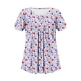 thumbnail image 4 of Économies en Liquidation! BEFOKA Hauts Grande Taille pour Femmes en Liquidation, Blouse Décontractée d'Été T-shirt pour Femmes, Manches Courtes à Col Rond pour Printemps et Été, 4 of 5