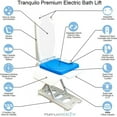 thumbnail image 2 of Platinum Health Tranquilo Premium Electric Bath Shower Lift with Padded SAFESWIVEL Rotating SEAT / Electric Recline 300lb Lifting Capacity Extra High Lifting Range up to 21.5 inches, 2 of 9