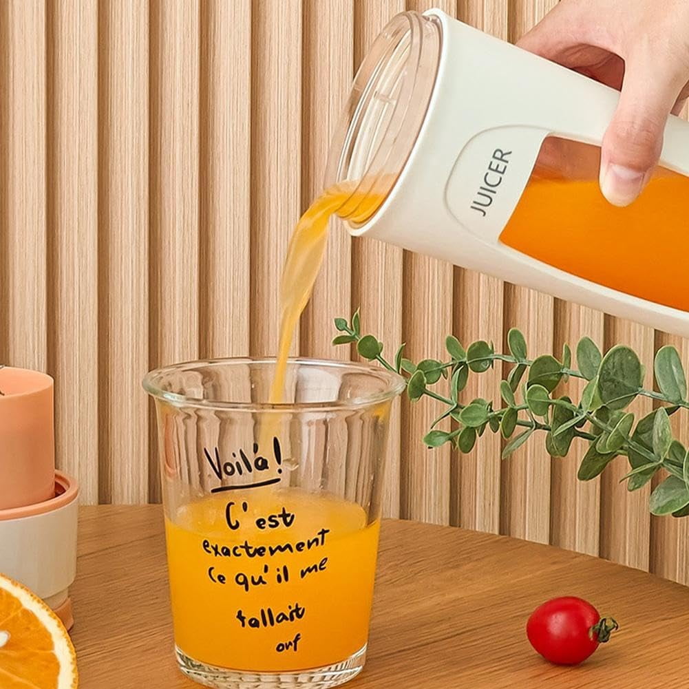 Electric Citrus Juicer, Mini Portable Cordless Juicer With Type-c Rechargeable,Multipurpose Personal Size Blenders for Smoothies,Juicing,11.49 Fl.oz,Easy Travel Friendly Kitchen Appliance