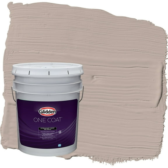 Glidden One Coat Thumper / Beige Flat Exterior Paint with Primer, 5 Gallon