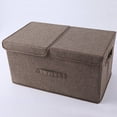 thumbnail image 3 of AUQ Clothes Storage,Double Lid Design Blanket Storage,Prevent Dust Storage and Organization,Beige,50*30*25,Cotton and Linen, 3 of 4